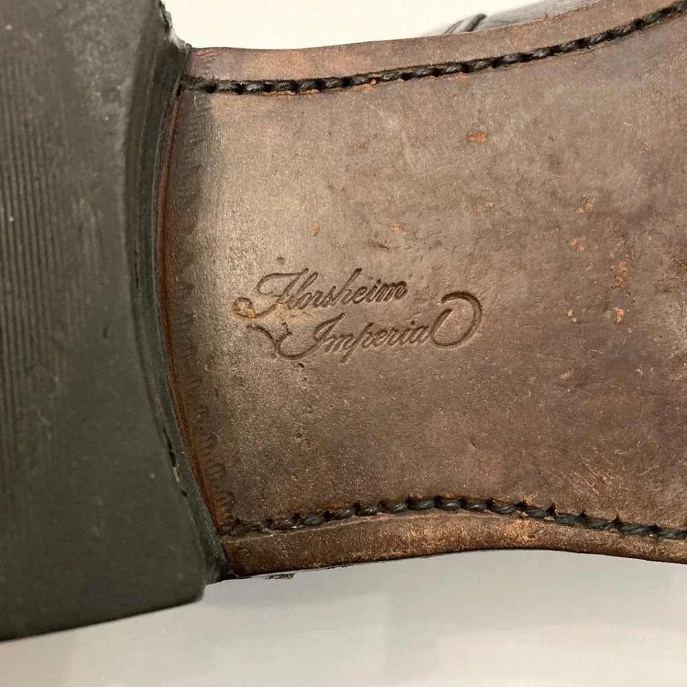 Vtg Florsheim Imperial Tassel Loafers Mens 12 B 92162 Black‎ Leather 80s
